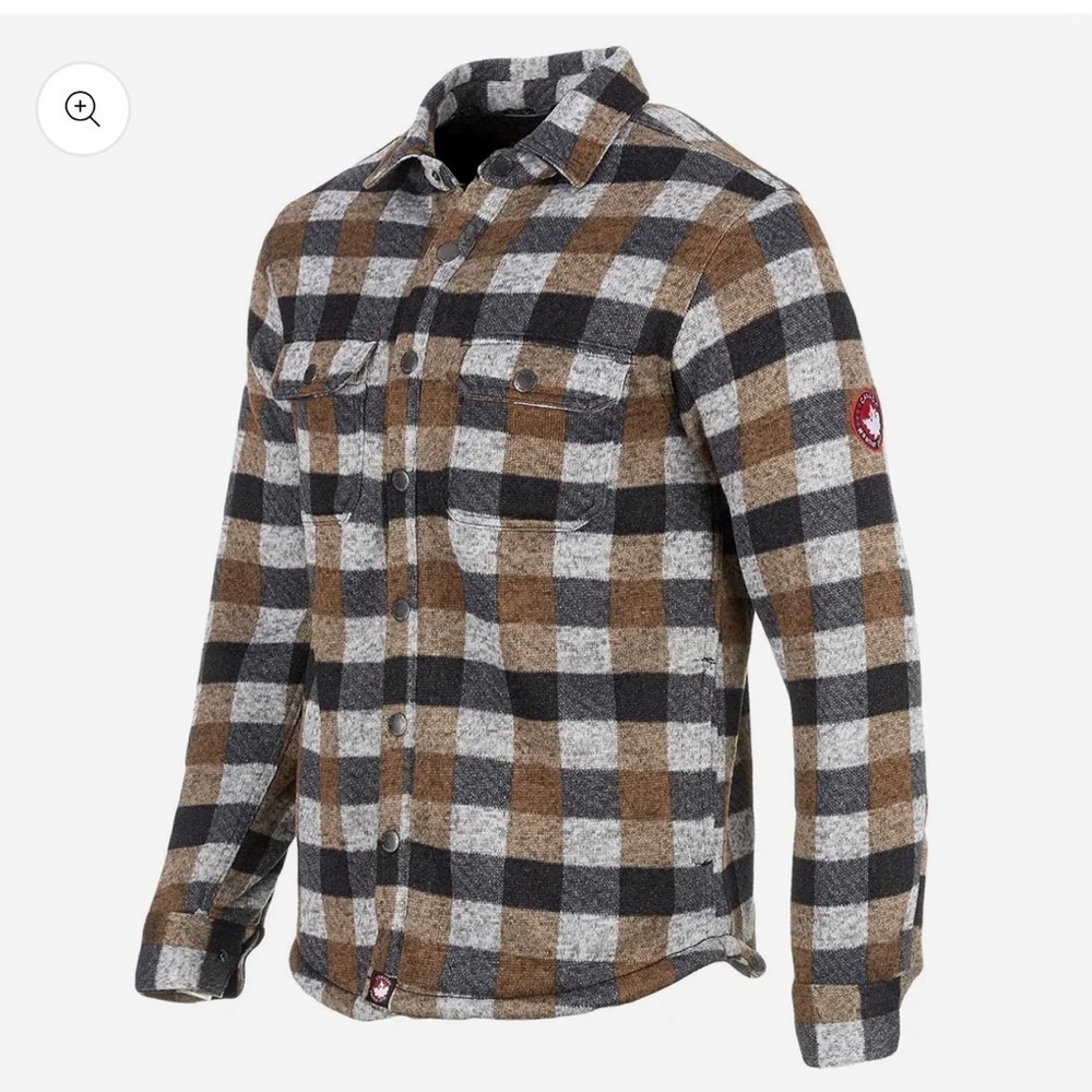 Canada Weather Gear Men's Sherpa Lined Buffalo Plaid Shirt Jacket size Medium.
